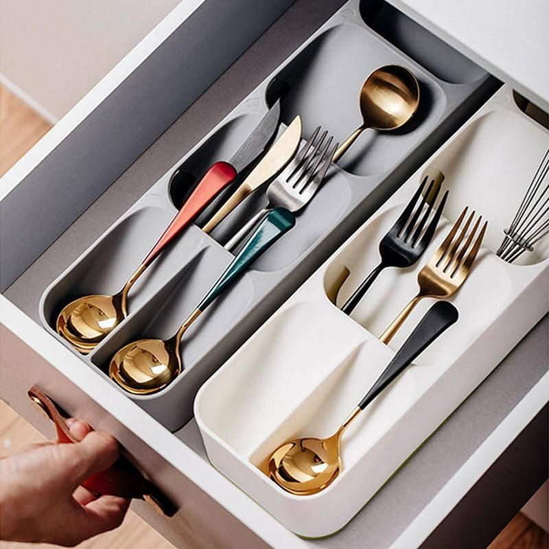 Kitchen Drawer Utensil Cutlery Tray Organizer Insert Spoon Fork Knife Divider view 7