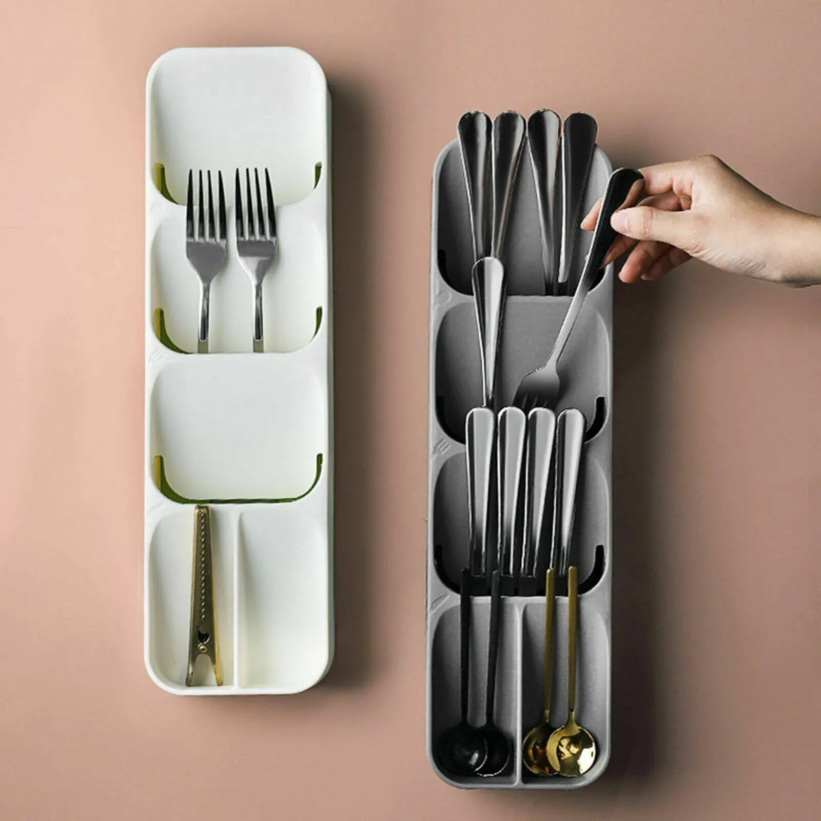 Kitchen Drawer Utensil Cutlery Tray Organizer Insert Spoon Fork Knife Divider view 14