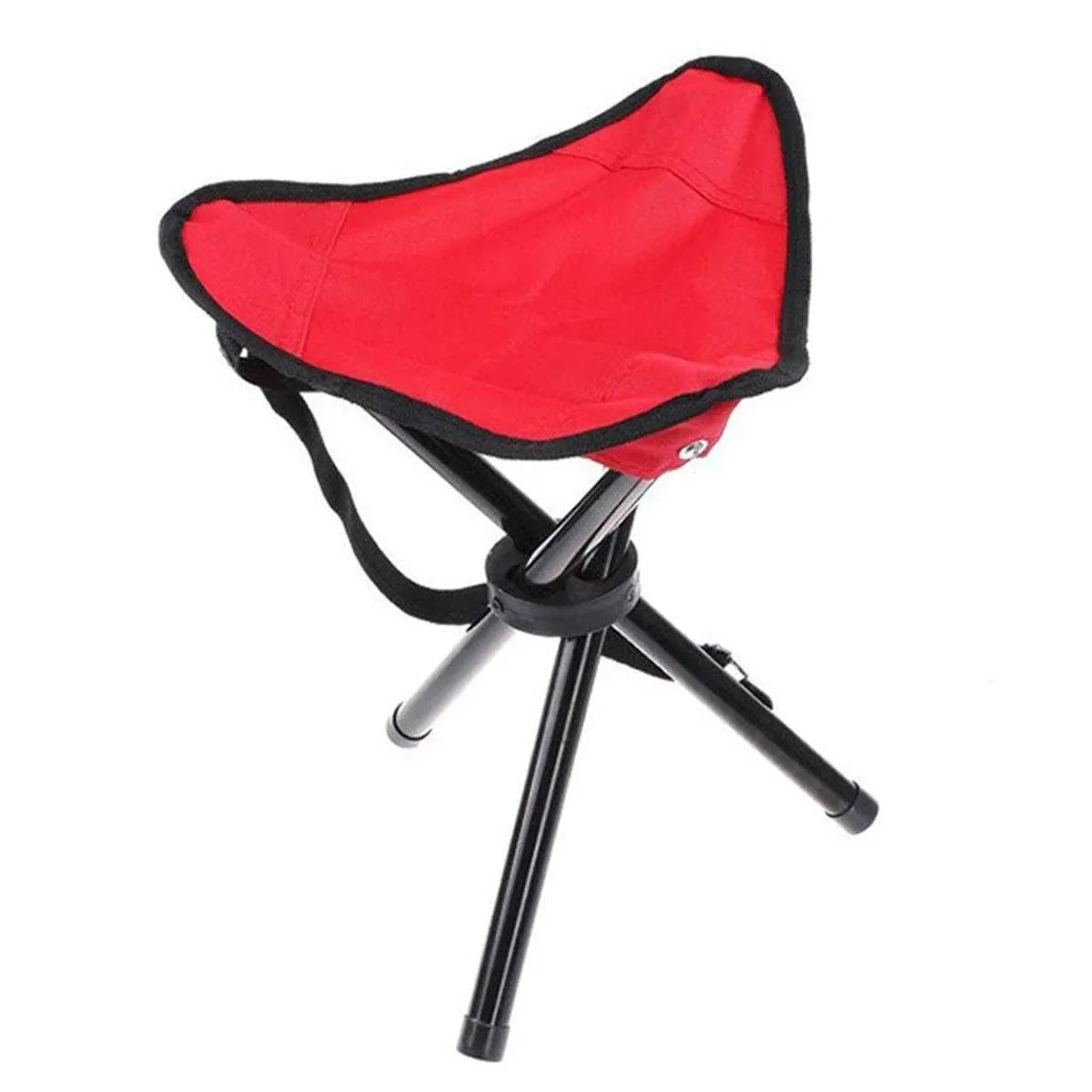 Folding Portable Beach Chair Fishing Stool Outdoor Lightweight Camping Chair - Red — image 1