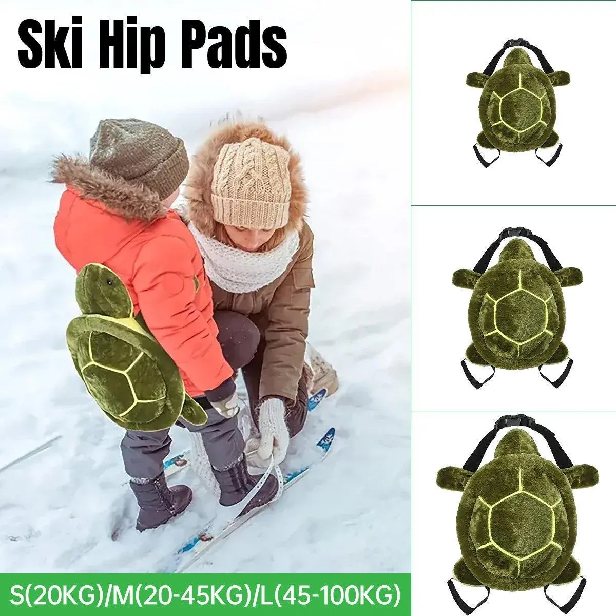 Ski Protection Plush Hip Pad Cartoon Turtle Skateboard Mat Snowboarding Gear - S view 2