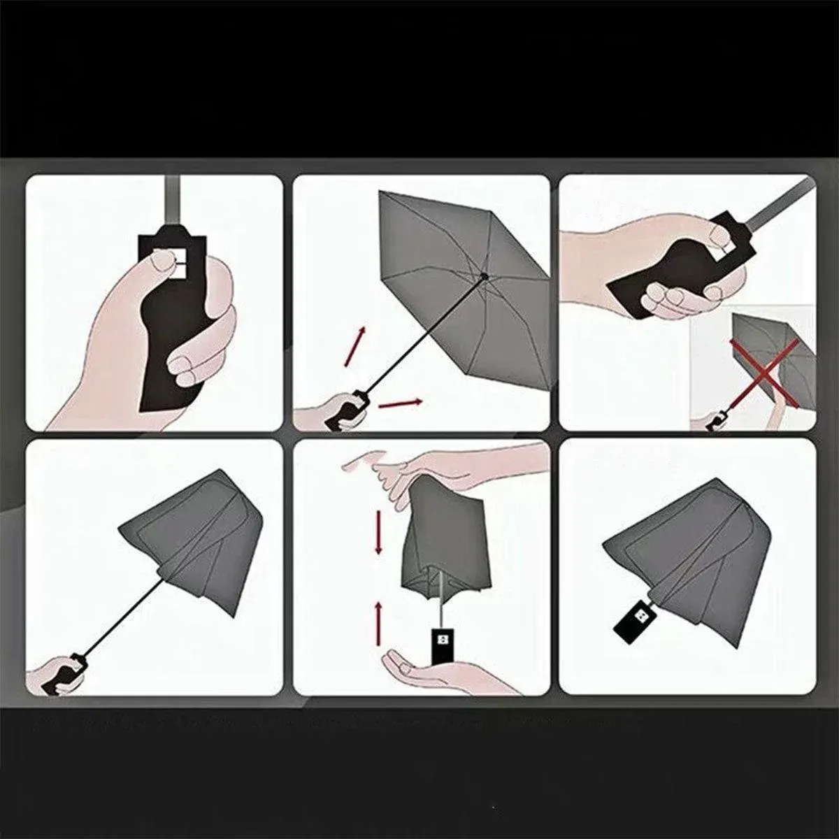 Automatic Folding Umbrella 12-Rib Large Windproof Sunshade for Men and Women view 7