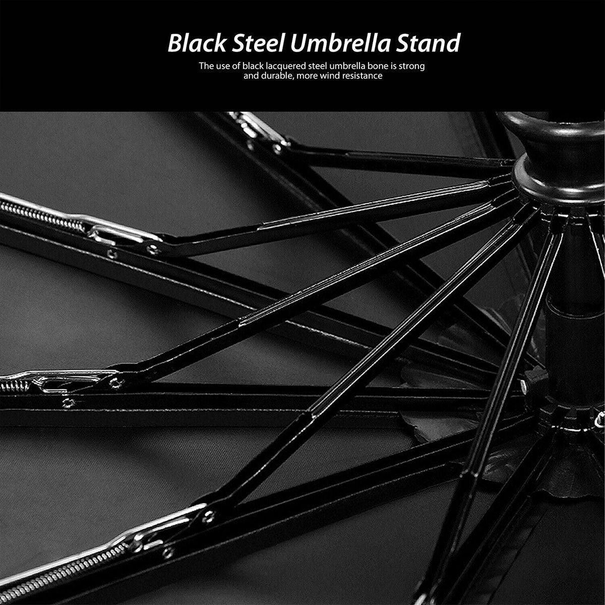 Automatic Folding Umbrella 12-Rib Large Windproof Sunshade for Men and Women view 10