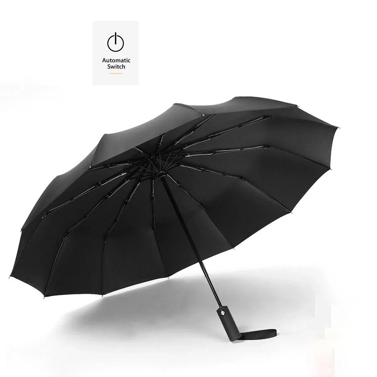 Automatic Folding Umbrella 12-Rib Large Windproof Sunshade for Men and Women view 14