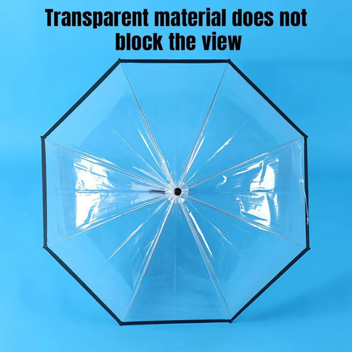 Clear Dome Umbrella Wedding Party Transparent Parasol Handle Waterproof Rain view 9