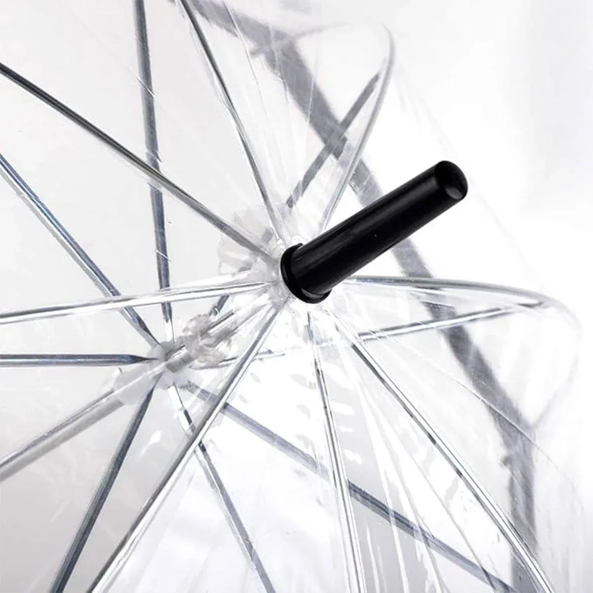 Clear Dome Umbrella Wedding Party Transparent Parasol Handle Waterproof Rain view 11