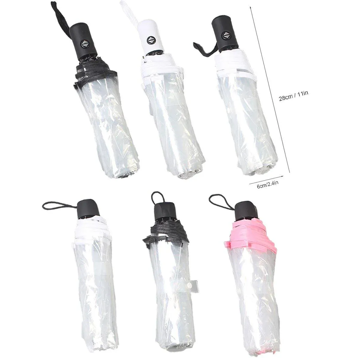 Transparent Folding Umbrella Compact Tri Fold Design Clear Rain Protection view 4