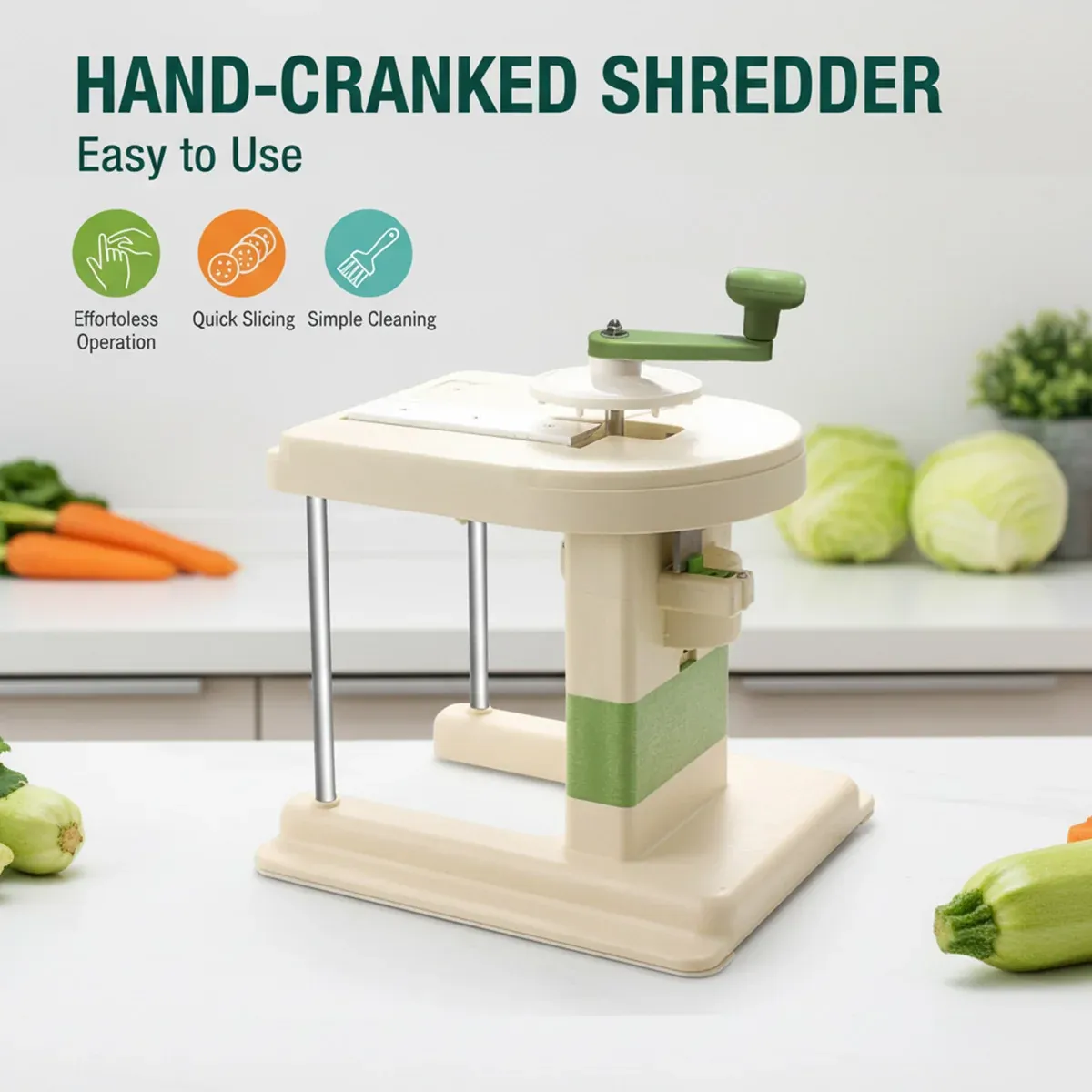Hand Crank Vegetable Cutter Shredder Cabbage Slicer Household Grater Tool view 14