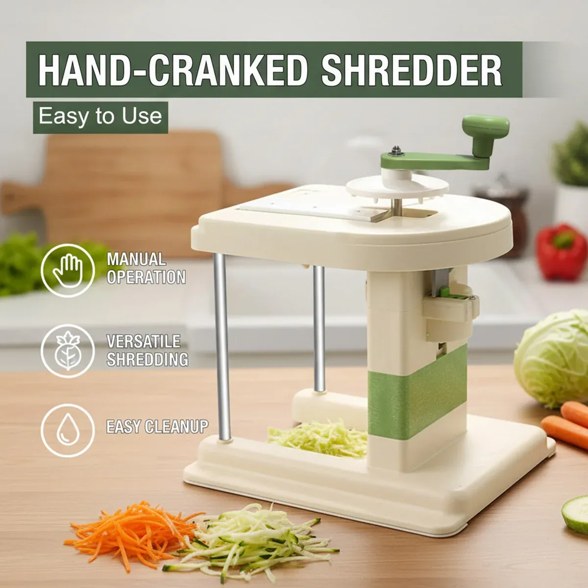 Hand Crank Vegetable Cutter Shredder Cabbage Slicer Household Grater Tool view 15