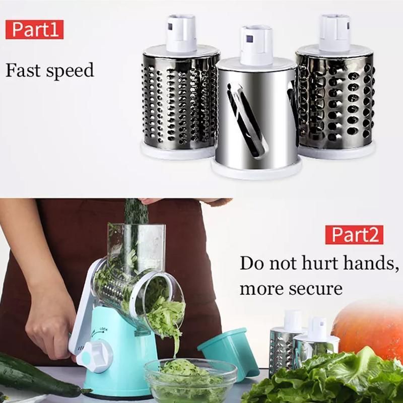 Kitchen Vegetable Fruit Slicer Cutter Shredder Food Manual Rotary Grater view 8