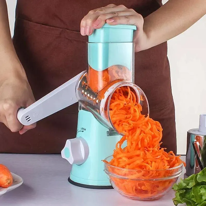 Kitchen Vegetable Fruit Slicer Cutter Shredder Food Manual Rotary Grater view 12