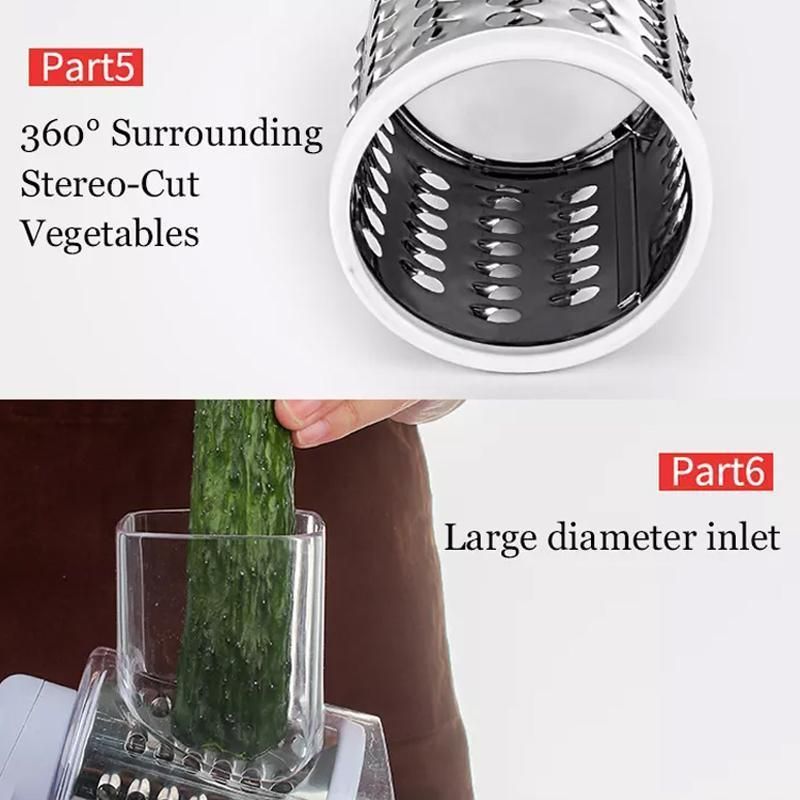 Kitchen Vegetable Fruit Slicer Cutter Shredder Food Manual Rotary Grater view 10
