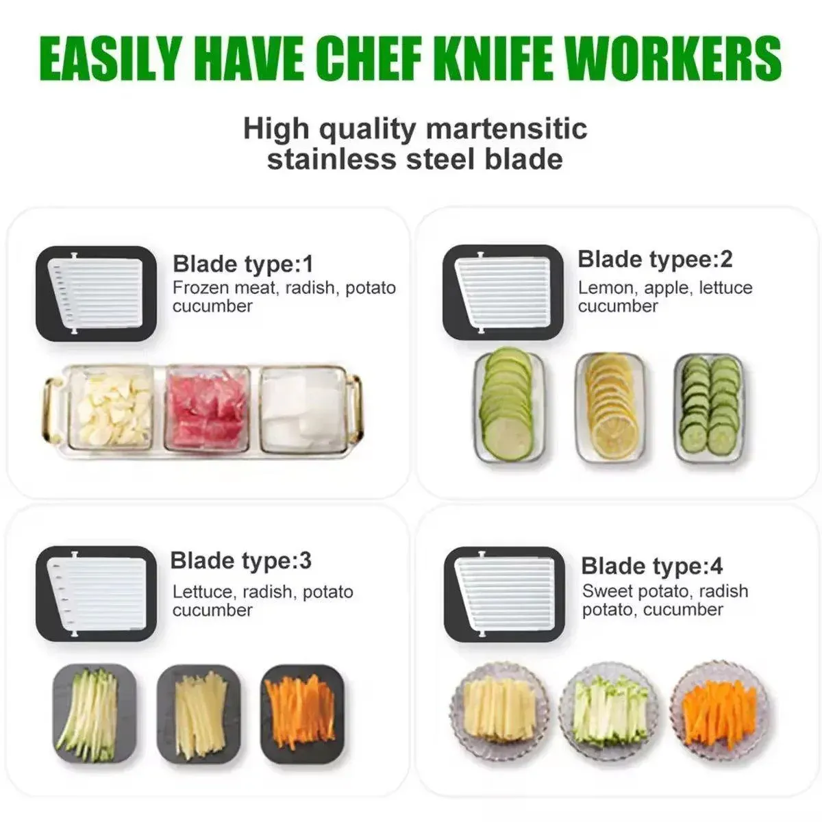 4 in 1 Multifunctional Vegetable Slicer Kitchen Food Chopper Cutting Tool view 6