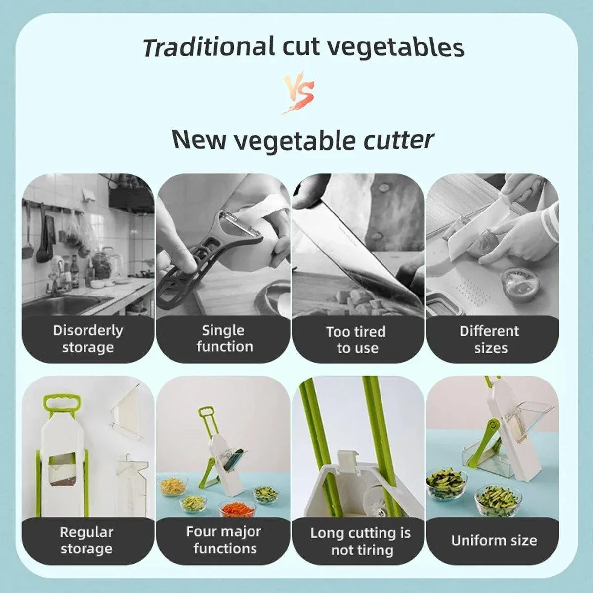 4 in 1 Multifunctional Vegetable Slicer Kitchen Food Chopper Cutting Tool view 11