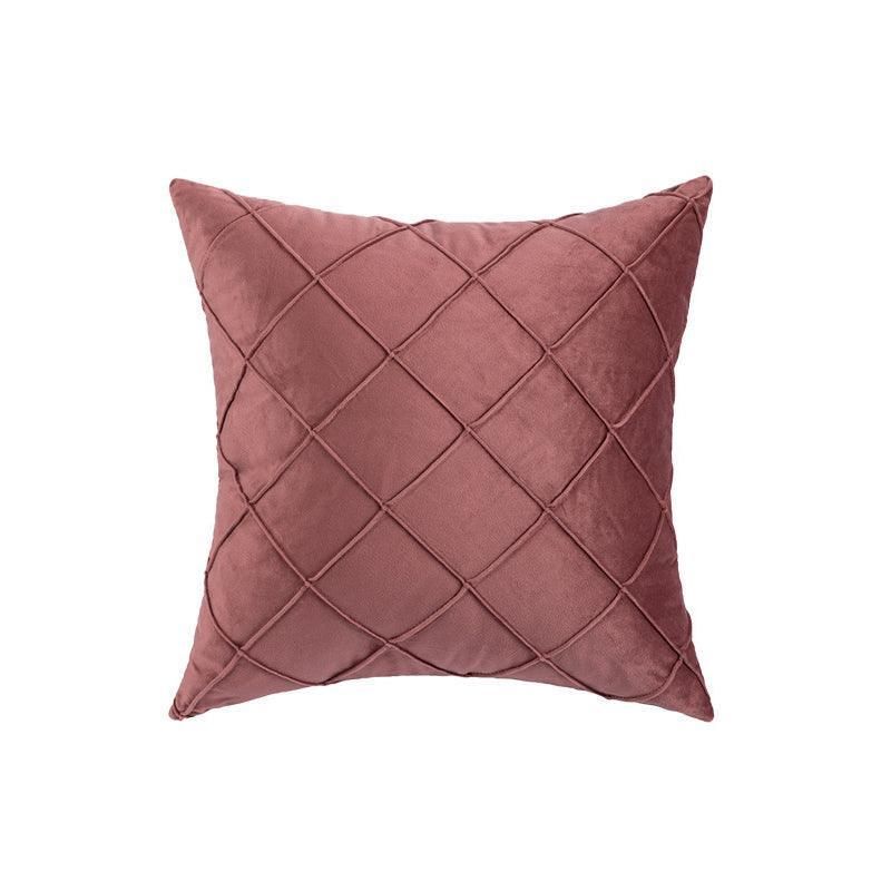 Velvet Cushion Cover Pleated Checked Plaid Plush Decorative Lounge Cushion — image 1