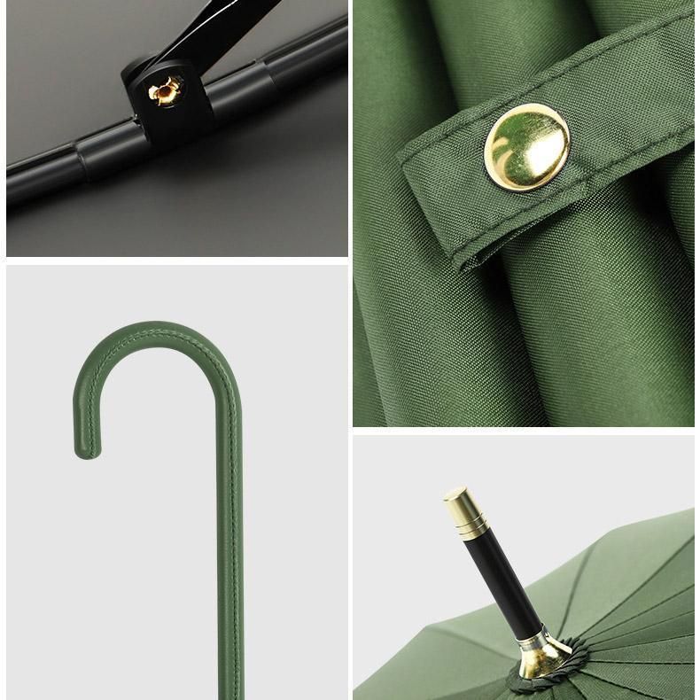 Large 16 Bone Automatic Umbrella Unisex Long Handle Dual Use Rain Sun Umbrella view 11