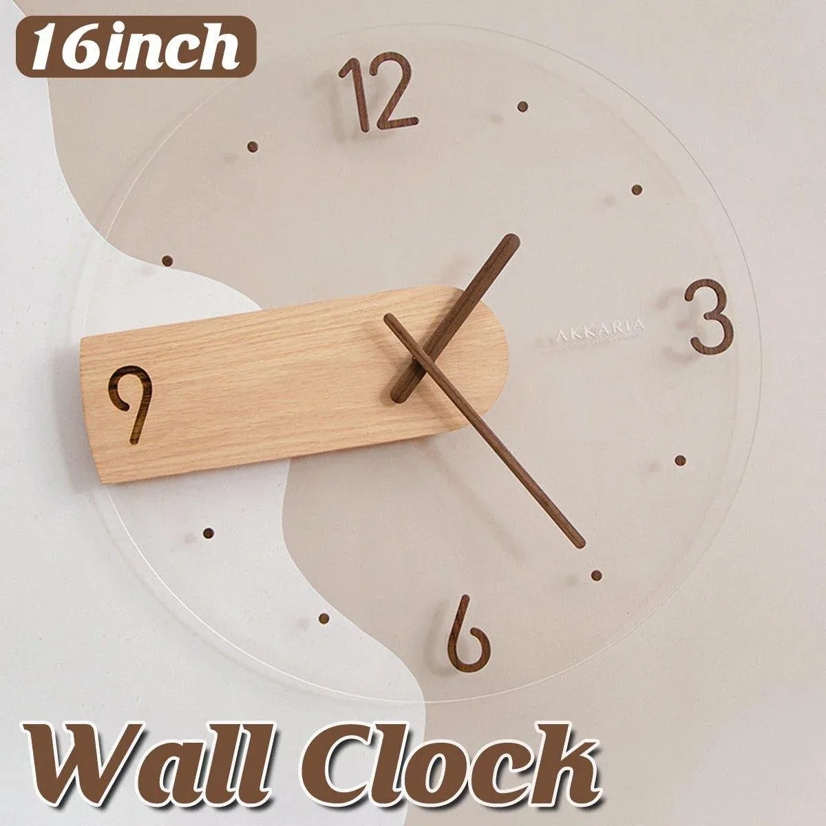 Modern Solid Wood Wall Clock Decorative Home Clock for Living Room Bedroom — image 1