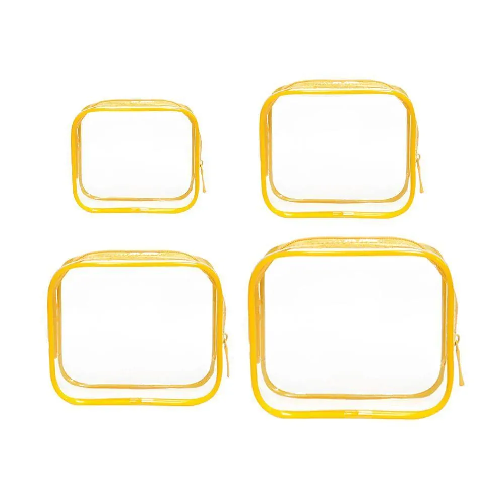 4pcs Durable PVC Cosmetic Bags Easy to Clean Multiple Sizes and Colours 9 — image 1