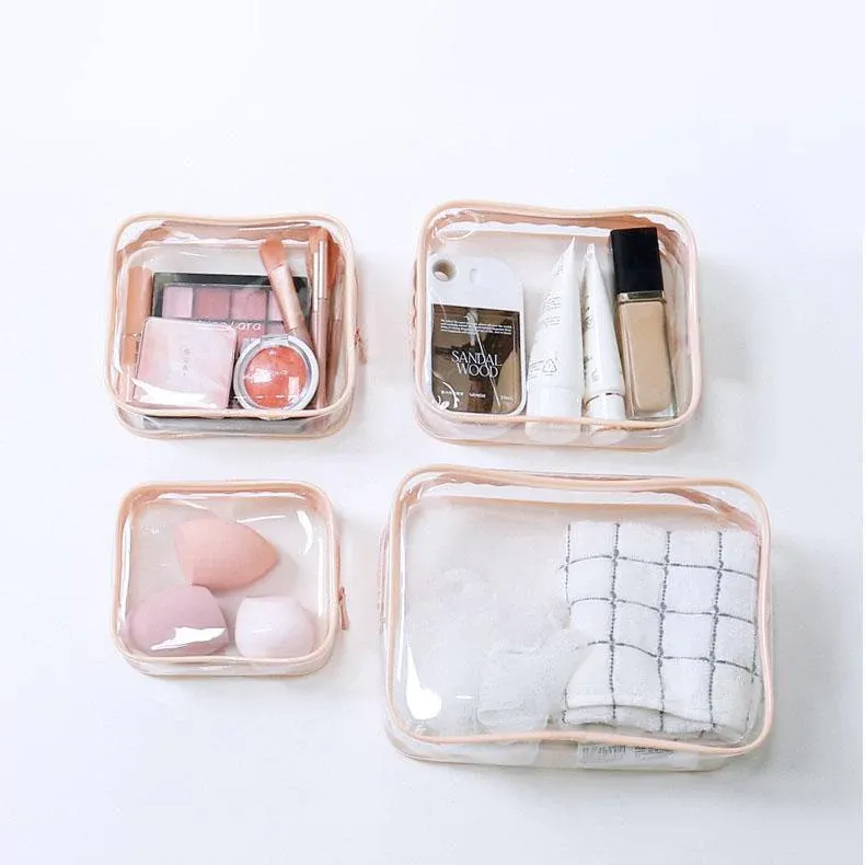 4pcs Durable PVC Cosmetic Bags Easy to Clean Multiple Sizes and Colours 9 view 5
