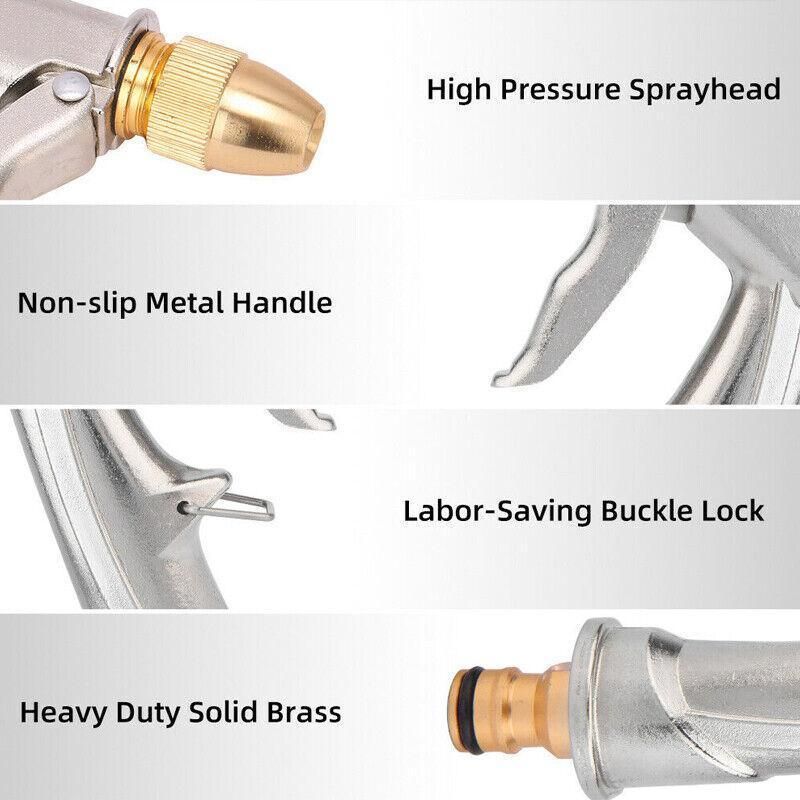 2Pcs High Pressure Water Spray Handle Nozzle Brass Garden Hose Pipe Lawn Car Wash view 8