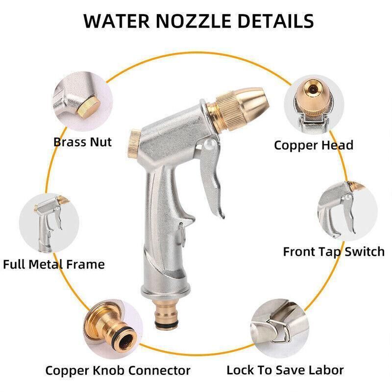 2Pcs High Pressure Water Spray Handle Nozzle Brass Garden Hose Pipe Lawn Car Wash view 9