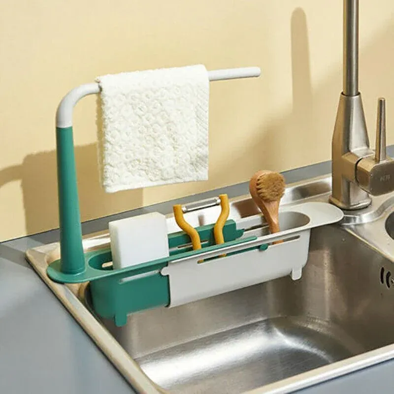 Telescopic Sink Rack Holder Expandable Storage Drain Basket Home Kitchen Tools view 4