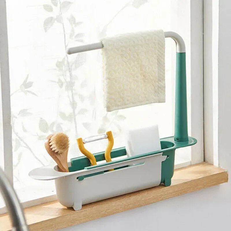 Telescopic Sink Rack Holder Expandable Storage Drain Basket Home Kitchen Tools view 6