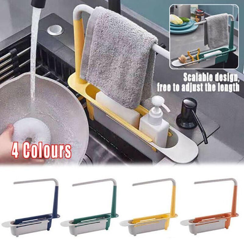 Telescopic Sink Rack Holder Expandable Storage Drain Basket Home Kitchen Tools view 10