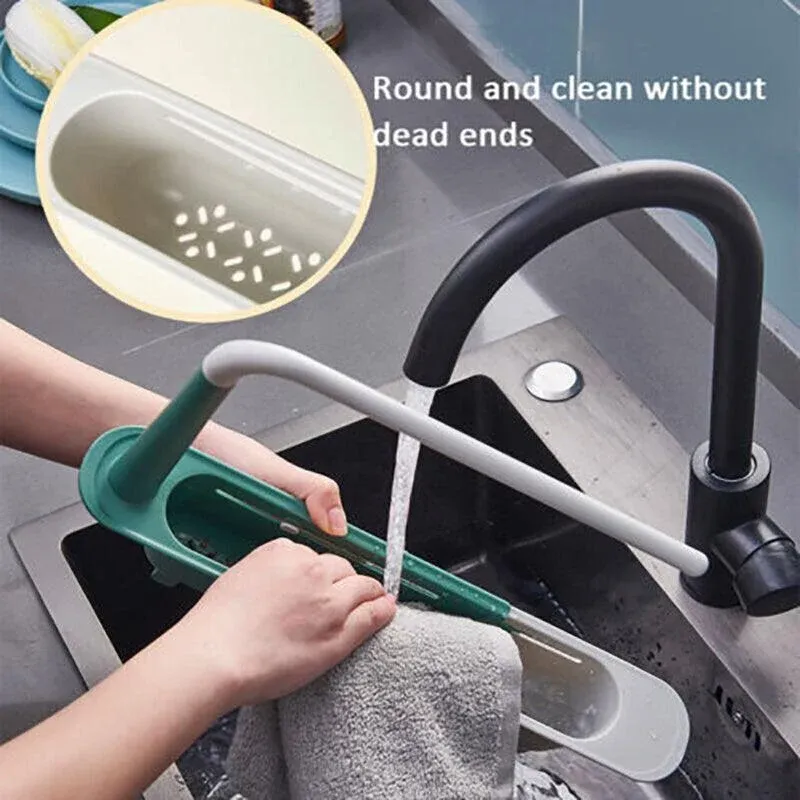 Telescopic Sink Rack Holder Expandable Storage Drain Basket Home Kitchen Tools view 11