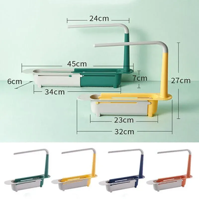 Telescopic Sink Rack Holder Expandable Storage Drain Basket Home Kitchen Tools view 12
