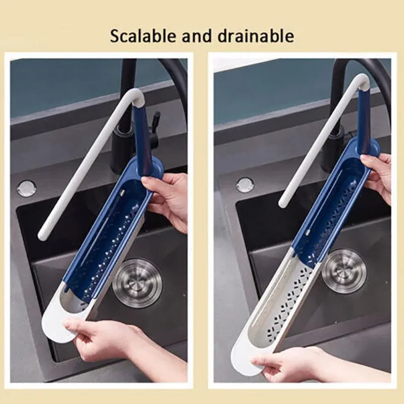 Telescopic Sink Rack Holder Expandable Storage Drain Basket Home Kitchen Tools view 14