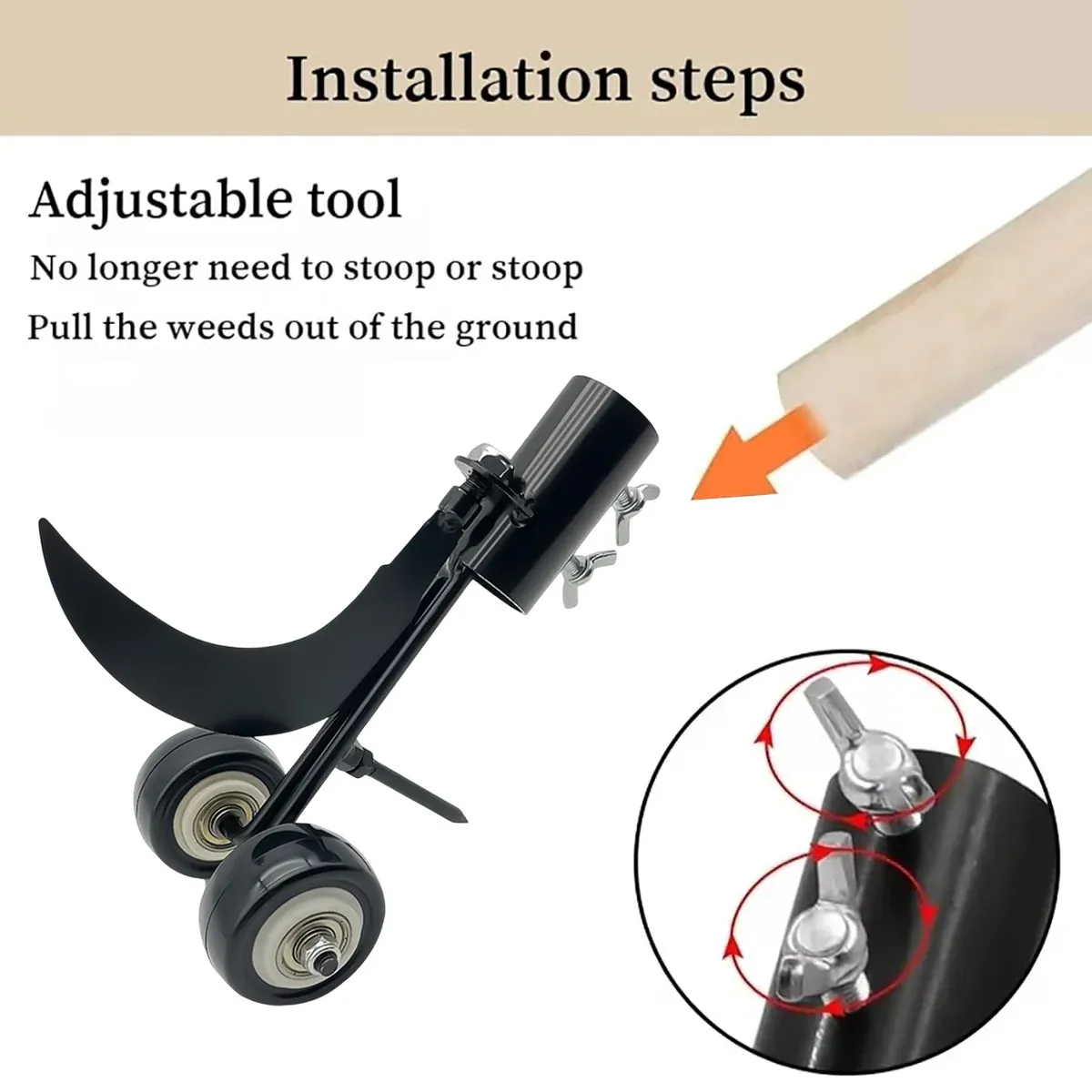 Weed Puller Tool Adjustable Crevice Weeding Cleaner Hand Tool For Garden Lawn view 7