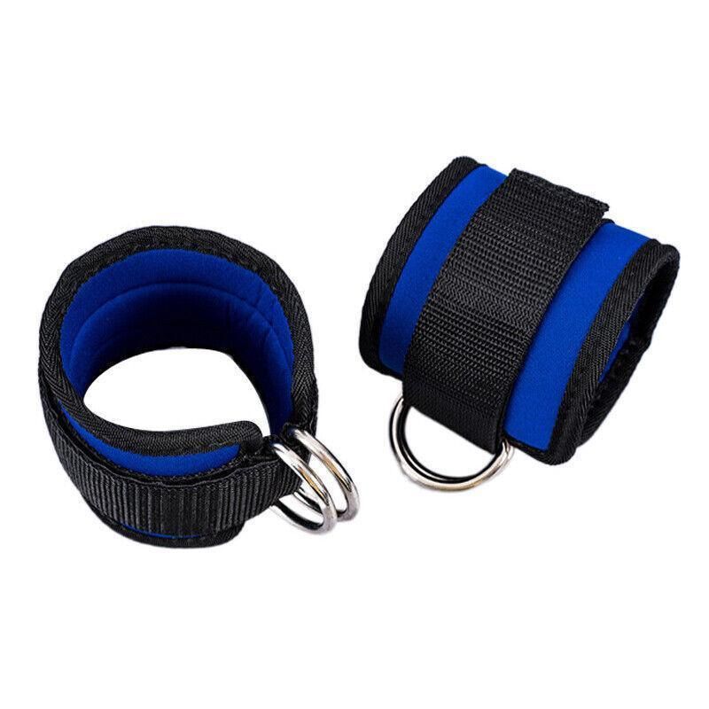 2PCS Weight Lifting Ankle D-Ring Strap Pulley Cable Kickbacks Attachment Gym