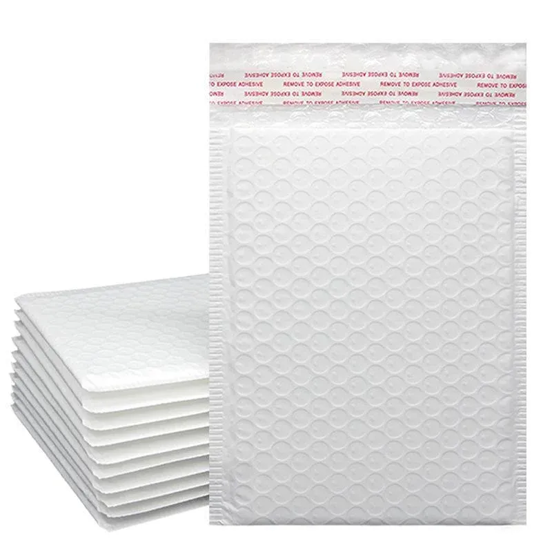 25PCS Poly Bubble Mailers Envelope Padded Bag White Cushioned Satchel 15 Sizes view 3