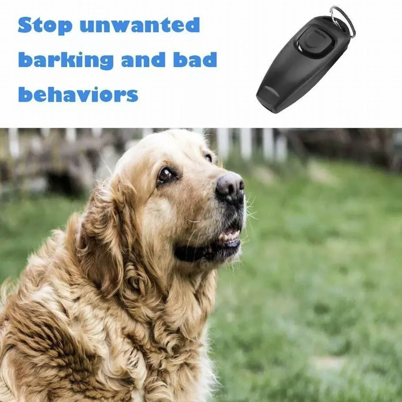 Dog Whistle and Clicker Set for Training Stop Barking Obedience Tool Combo - White view 11