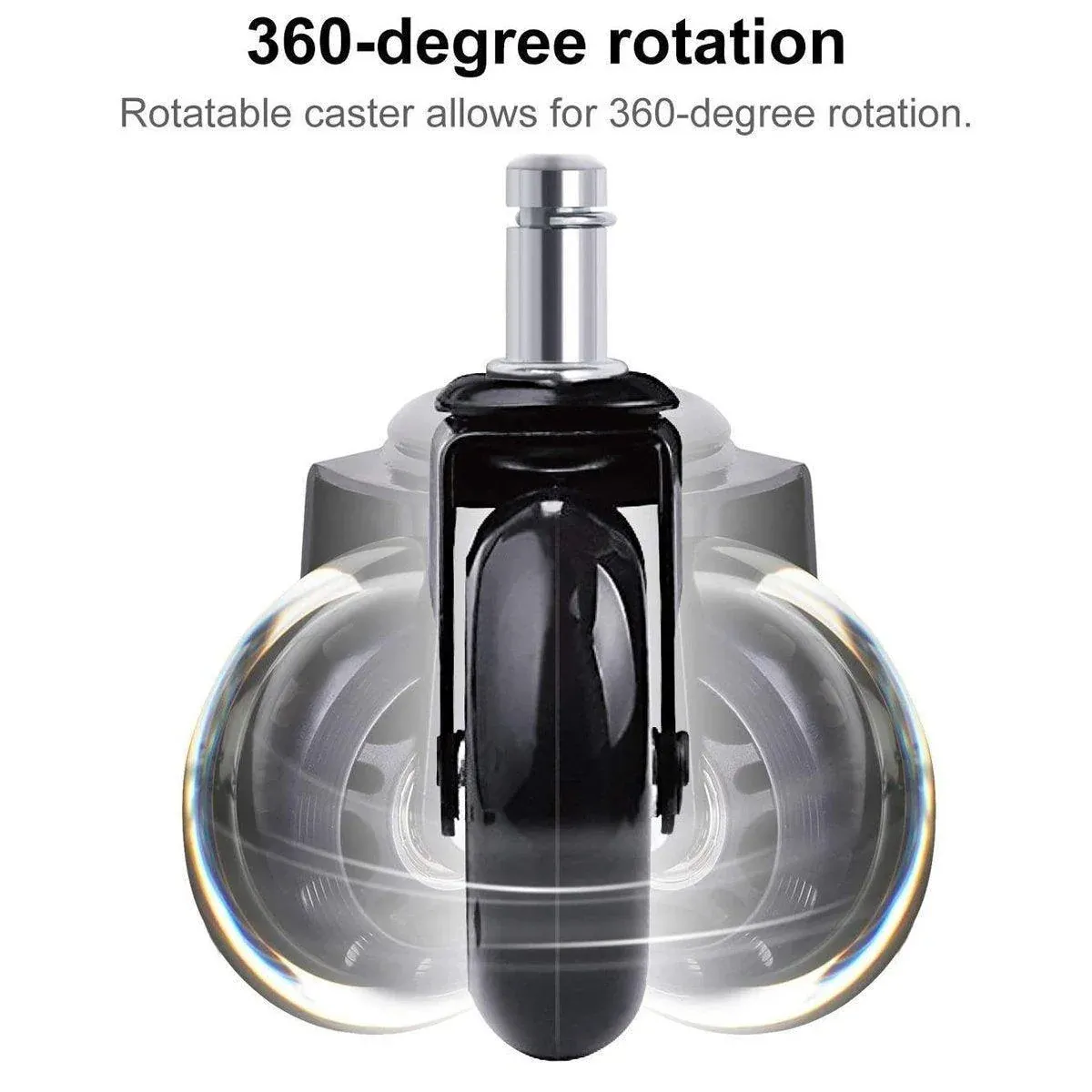 5pcs 3-Inch PU Transparent Caster Wheels Luggage Office Chair Mute Swivel Wheels view 12
