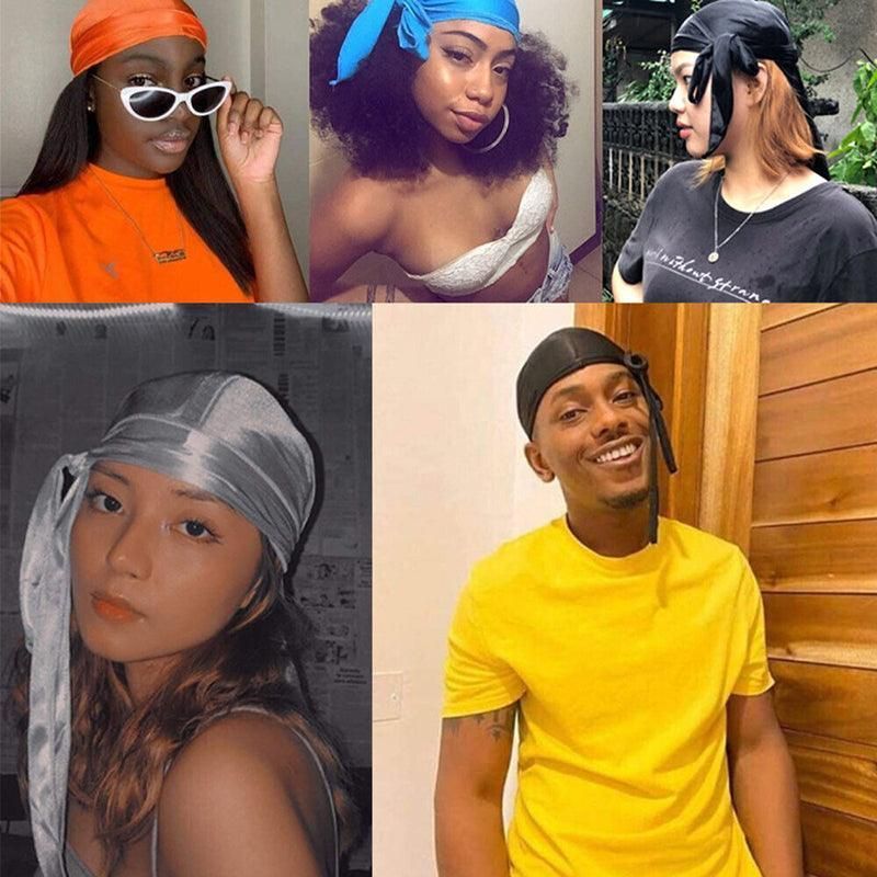Velvet Durag Silky Hat Cap Men Women Premium Designer Doo Rag Wave Silk view 4