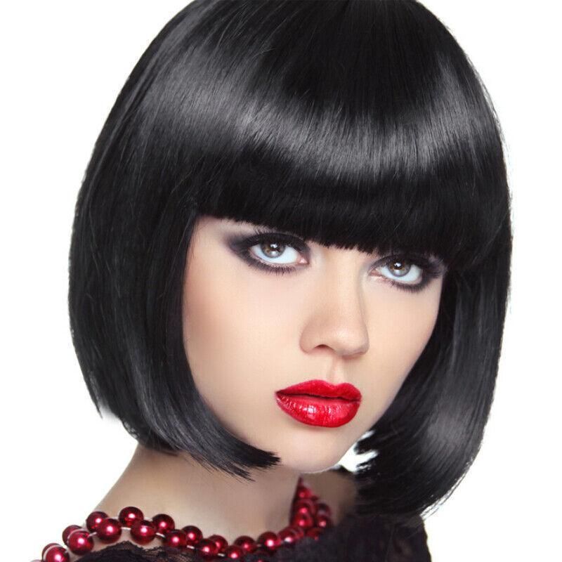 Short Bob Wig with Bangs for Women Synthetic Cosplay Party Hair in 14 Colours view 5