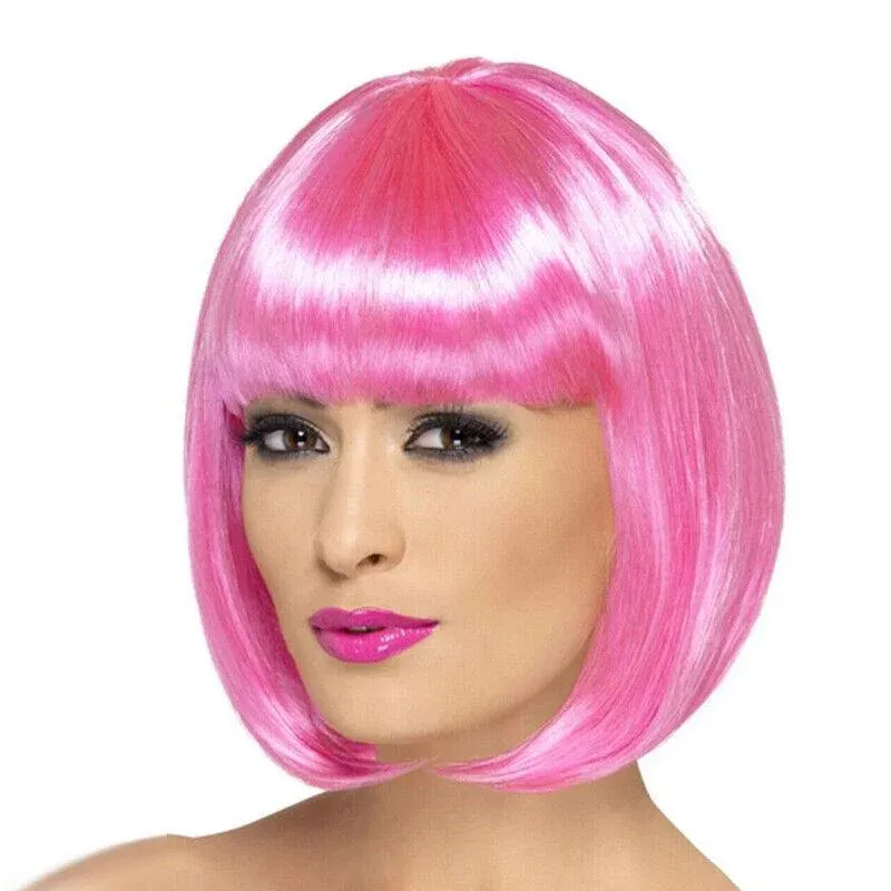 Short Bob Wig with Bangs for Women Synthetic Cosplay Party Hair in 14 Colours view 9