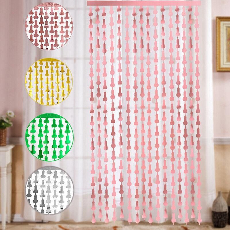 Metallic Tinsel Curtain 2m x 1m Hens Party Backdrop Foil Fringe Hanging Decor view 6