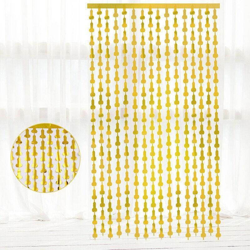 Metallic Tinsel Curtain 2m x 1m Hens Party Backdrop Foil Fringe Hanging Decor view 7