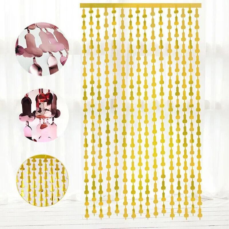 Metallic Tinsel Curtain 2m x 1m Hens Party Backdrop Foil Fringe Hanging Decor view 9
