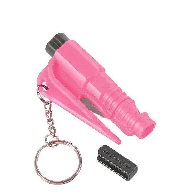 3 In 1 Car Window Glass Breaker Emergency Escape Tool with Cutter - Pink