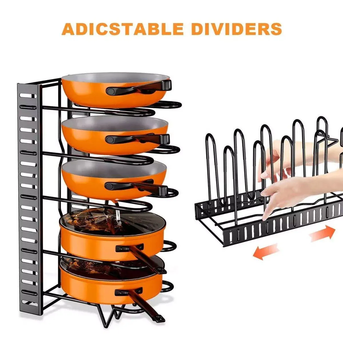 Adjustable Multi Layer Pot Lid Rack Vertical Storage Organizer Countertop Holder view 12
