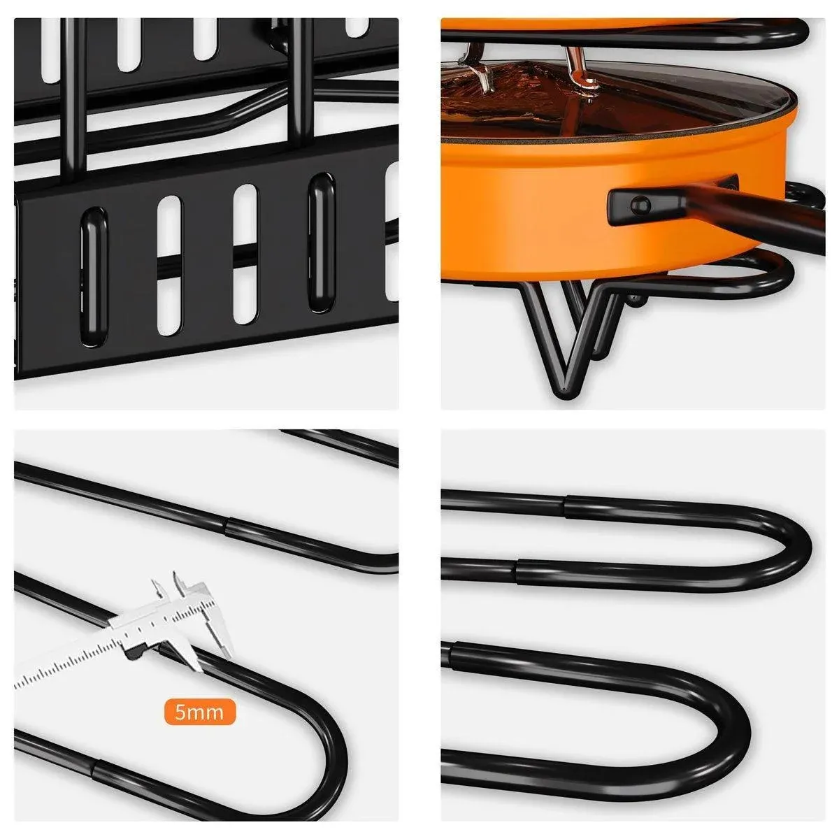 Adjustable Multi Layer Pot Lid Rack Vertical Storage Organizer Countertop Holder view 13