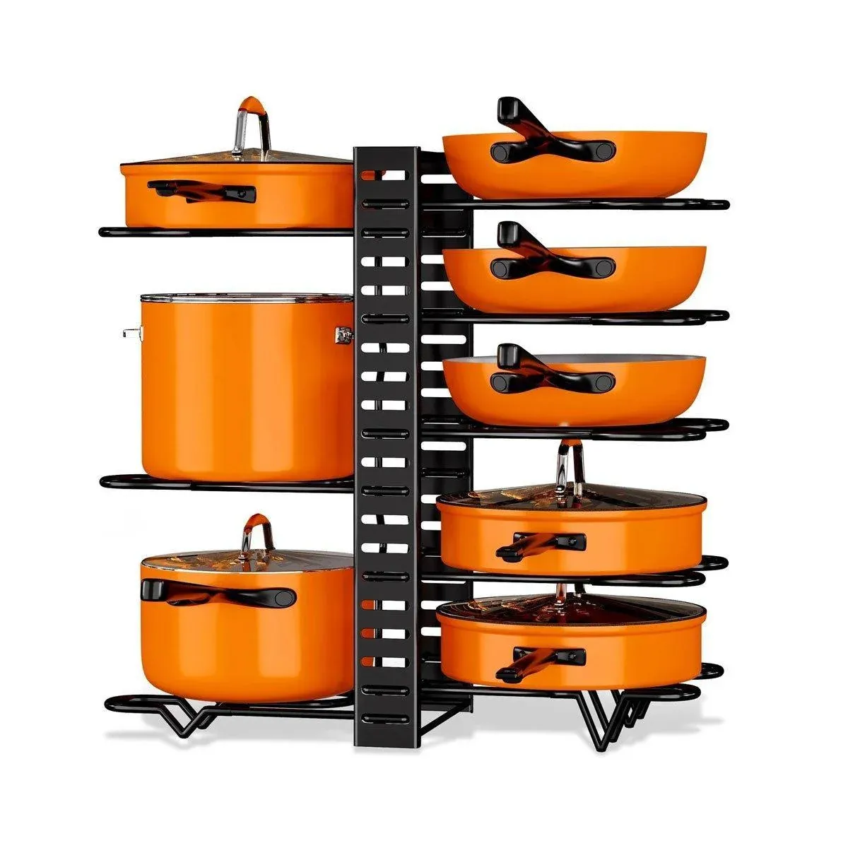 Adjustable Multi Layer Pot Lid Rack Vertical Storage Organizer Countertop Holder view 15