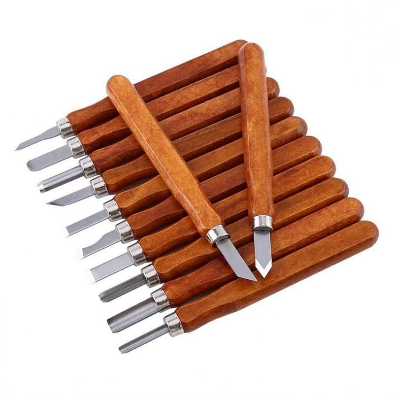 12Pcs Wood Carving Tool Chisels Set Woodcut Knife Arts Crafts Woodworking Chisel view 2