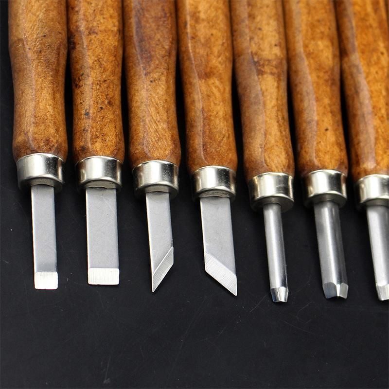 12Pcs Wood Carving Tool Chisels Set Woodcut Knife Arts Crafts Woodworking Chisel view 10