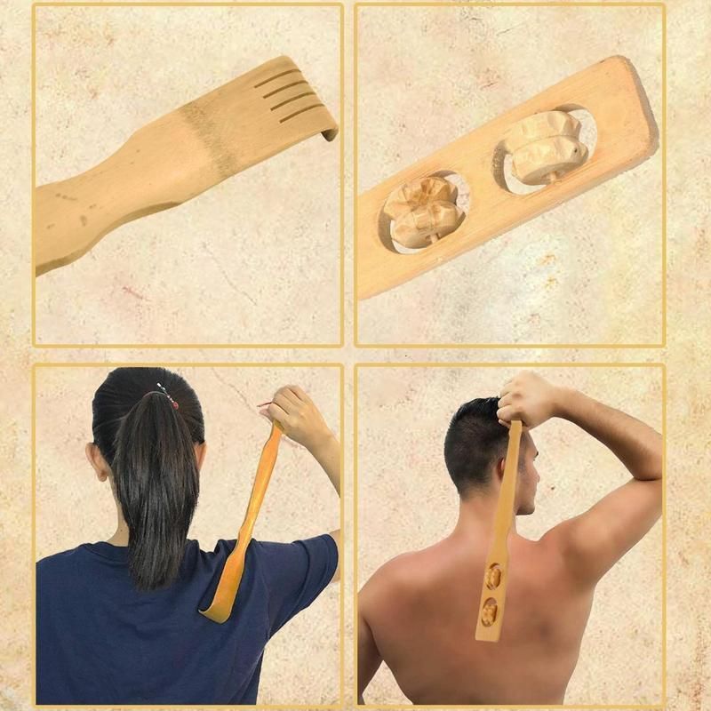 Long Handle Bamboo Back Scratcher Stick for Itch Relief and Easy Reach 46cm 2PCS view 3