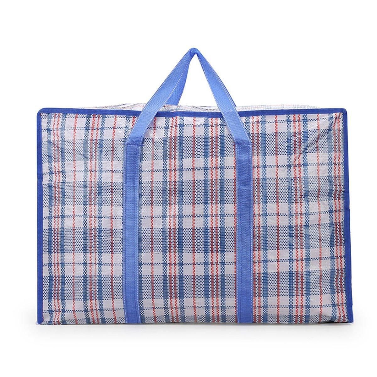 10PCS Large Waterproof Moving Packing Bags Woven Storage Luggage Quilt Bags