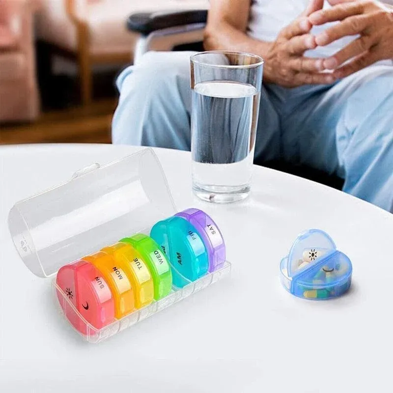 7 Day Weekly Case Dispenser Medicine Tablet Organizer Storage Container Pill view 7